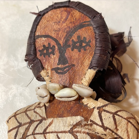 Vintage Primitive Hand Woven Folk Art Doll: Polynesian - Picture 1 of 5